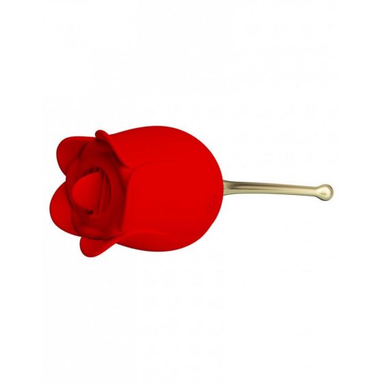 Pretty Love Rose Lover - 2in1 clitoral vibrator with tongue (red)