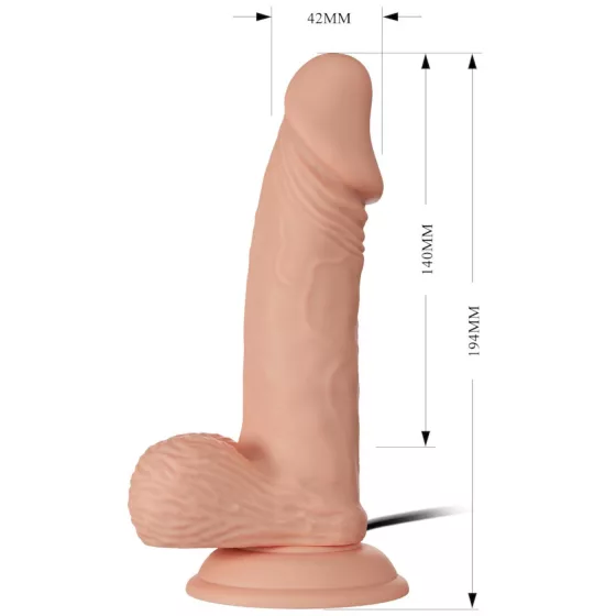 Baile Zebulon - Realistic Vibrator with Balls - 19cm (Natural)