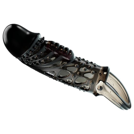 Pretty Love Cecelia - vibrating penis sleeve with scrotum ring (black)