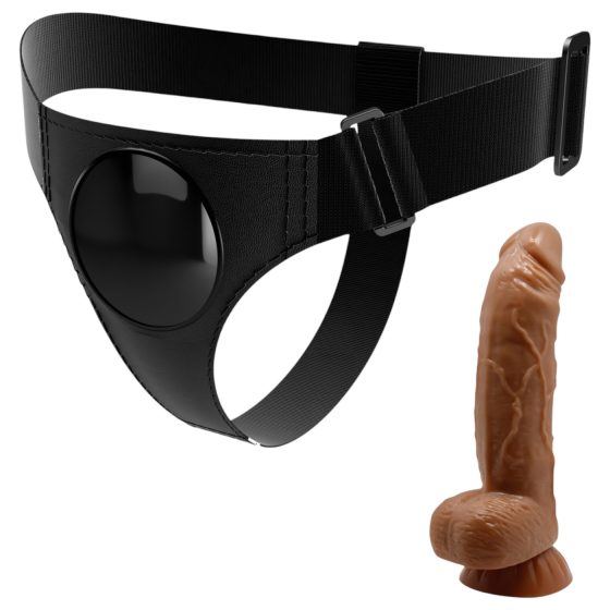 Pretty Love Universal Harness with 17 cm Dildo - Black