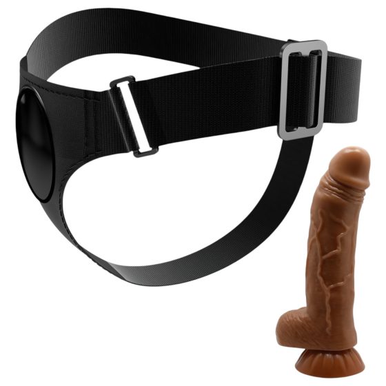 Pretty Love Universal Harness with 17 cm Dildo - Black