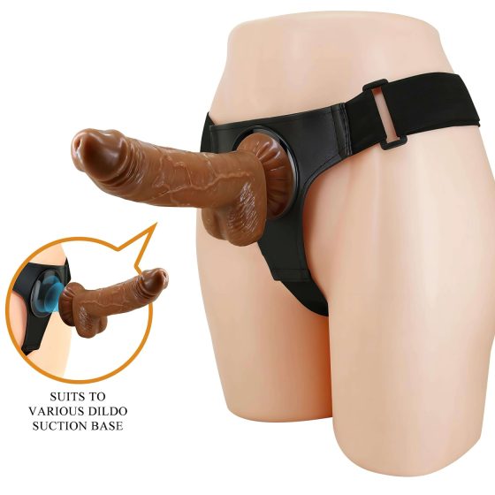 Pretty Love Universal Harness with 17 cm Dildo - Black