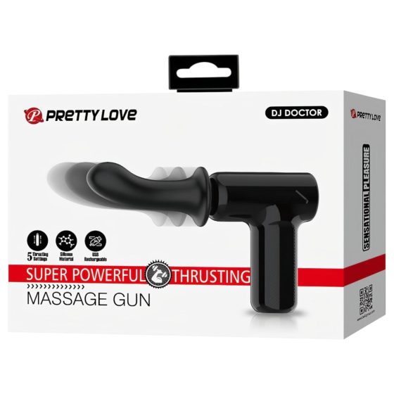 Pretty Love Dj Doctor - thrusting pussy gun vibrator (black)