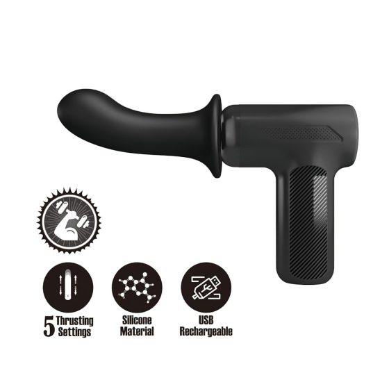Pretty Love Dj Doctor - thrusting pussy gun vibrator (black)