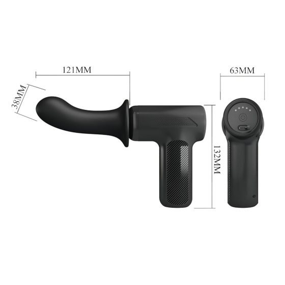 Pretty Love Dj Doctor - thrusting pussy gun vibrator (black)