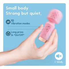   Vibeconnect - Rechargeable, Waterproof Mini Massager Vibrator (Pink)