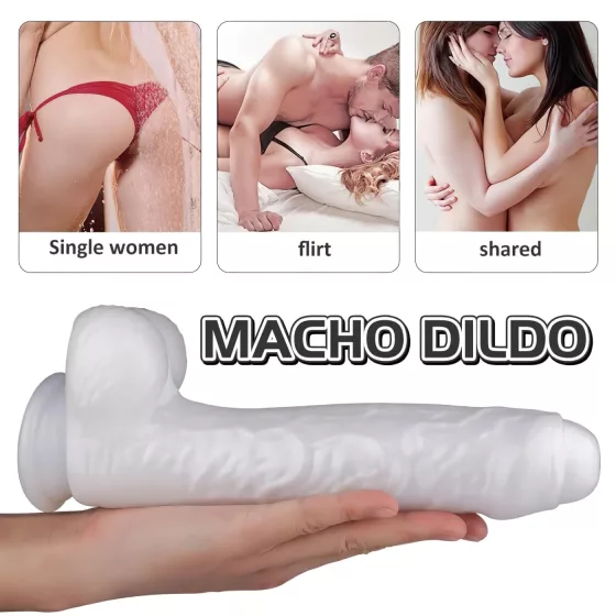 Sex HD Martin - Realistic Suction Cup Dildo with Testicles (White)