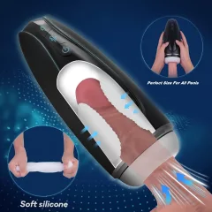   Sex HD Hawk - Rechargeable Vibrating Suction Masturbator (Black & White)