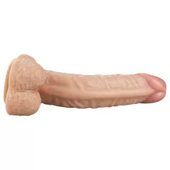   Lovetoy Real Extreme - suction cup, testicle G-spot dildo - 21cm (natural)
