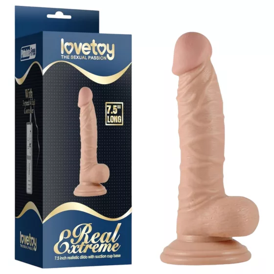 Lovetoy Real Extreme - Suction Cup, Textured G-Spot Dildo - 19cm (Natural)