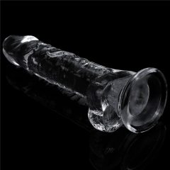   Lovetoy Flawless Clear - clamp-on, testicular dildo - 19cm (transparent)