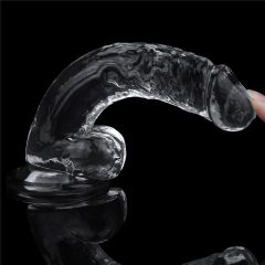   Lovetoy Flawless Clear - Suction Cup, Testicle Dildo - 19cm (Transparent)