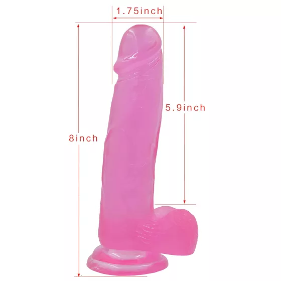 Lovetoy Jelly Studs - Suction Cup Dildo - 20cm (Pink)