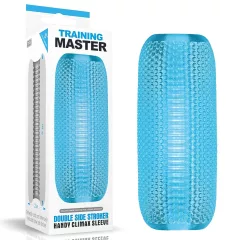   Lovetoy Training Master - Double‑sided Ribbed Masturbator (Blue)