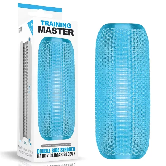 Lovetoy Training Master - Double-Sided Ribbed Masturbator (Blue)