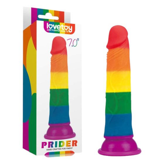 Lovetoy Prider - Lifelike Dildo - 19cm (Rainbow)