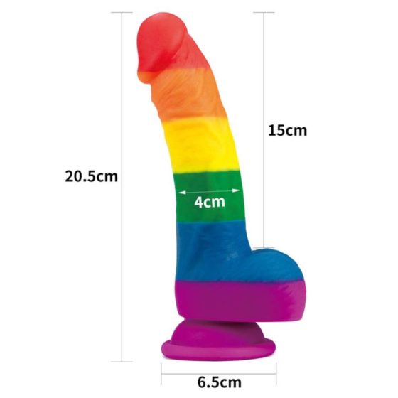 Lovetoy Prider - Lifelike Liquid Silicone Dildo - 21cm (Rainbow)