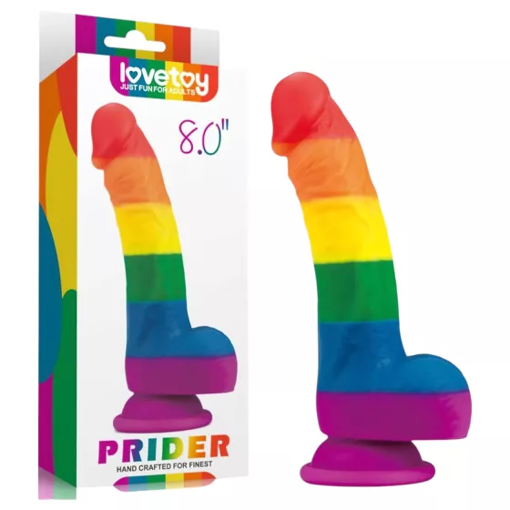 Lovetoy Prider - Realistic Silicone Dildo - 19cm (Rainbow)