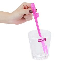 Lovetoy - realistic penis straw (pink-blue-purple)