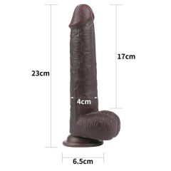   Lovetoy Sliding-Skin - double-layered dildo with sticky pad - 23cm (brown)