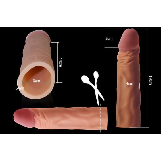 Lovetoy Pleasure X-tender - Penis cape - 19cm (natural)