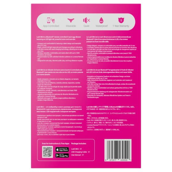 Lovense Lush Mini - Smart Vibrating Egg (Pink)