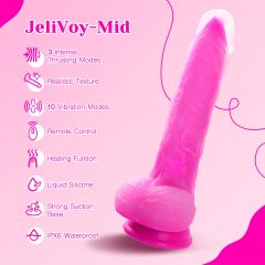   Tracy's Dog Jelivoy-Mid - Lifelike 8 Vibrator (Pink)"