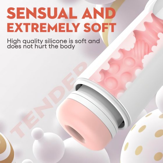 Leopard - Up-and-Down Vibrating Stroker (White)