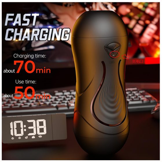 Leopard - Mouth & Vagina Penis Vibrator (Natural)