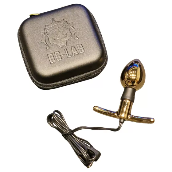 DG-LAB BiPolar A - bipolar metal anal plug electrode (gold)