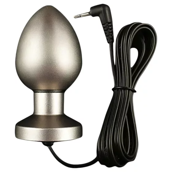 DG-LAB Matte Steel - bipolar steel electro anal plug (silver)