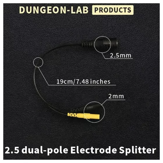 DG-LAB - electrode splitter from 2.5 mm socket to 2 mm (black)