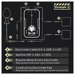   DG-LAB - electrode splitter from 2.5 mm socket to 2 mm (black)