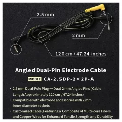   DG-LAB - electrode cable with right‑angled 2 mm pins (black)