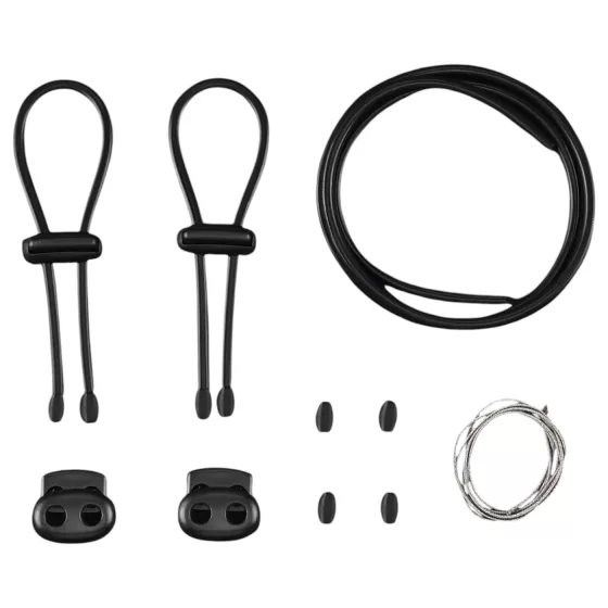 DG-LAB PRO - conductive rubber electro penis ring set (black)