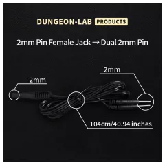 DG-LAB - 2 mm Electrode Extension and Splitter Cable (Black)