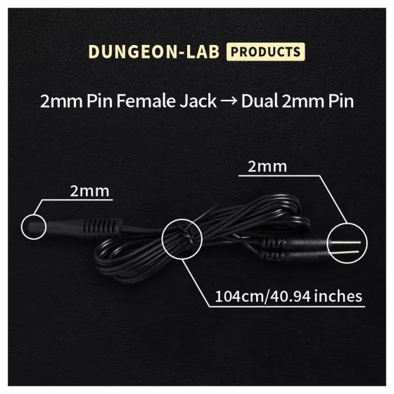 DG-LAB - 2 mm Electrode Extension and Splitter Cable (Black)