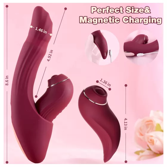 Vibeconnect - 2in1 G-Spot & Clitoris Vibrator (Red)