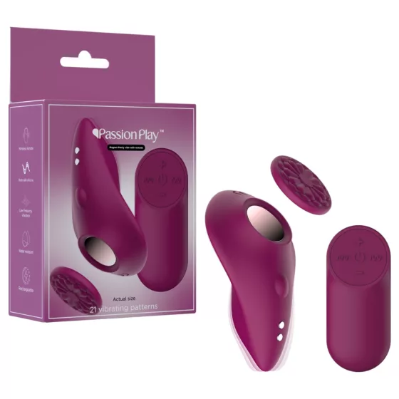 Passion Play - remote-controlled, magnetic knicker vibrator (burgundy)