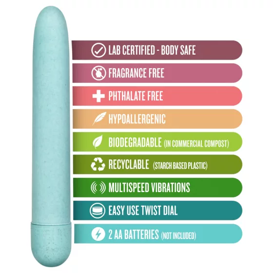 Gaia Eco L - eco-friendly rod vibrator (blue) - large