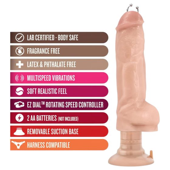Blush Bad Boy - realistic vibrator with piercing - 17 cm (natural)