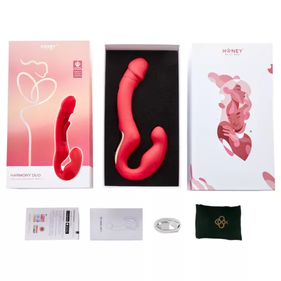 Honey Play Box Harmony Duo - Smart Strap-On Licking Vibrator (Red)