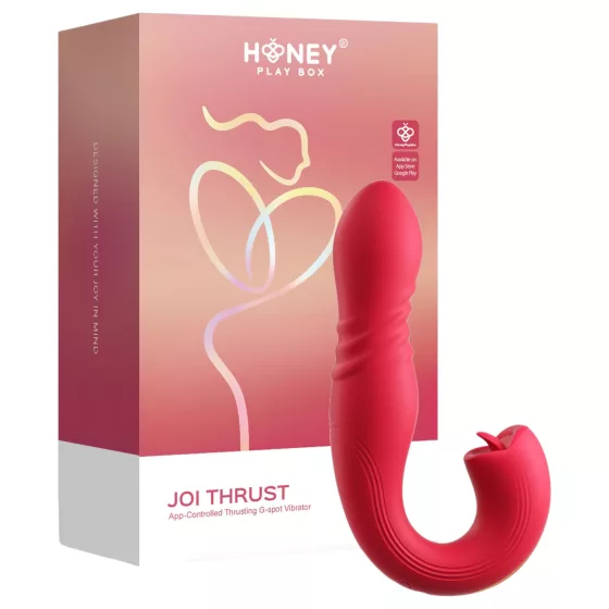 Honey Play Box Joi Thrust 2 - Smart Thrusting, Licking Vibrator (Red)