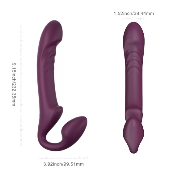 Honey Play Box Bliss - Rotating Beaded Strap-On Vibrator (Purple)