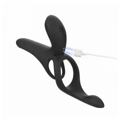   Honey Play Box Pleasure Pivot - Smart Vibration Penis & Testicle Ring (Black)