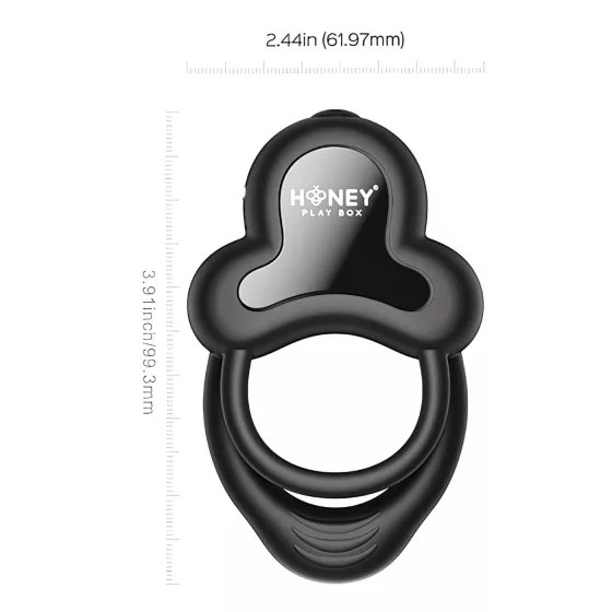 Honey Play Box Anello - Smart Vibrating Ring for Men (Black)
