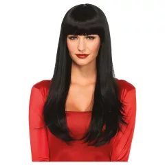 Leg Avenue - long straight women’s wig with fringe (black)