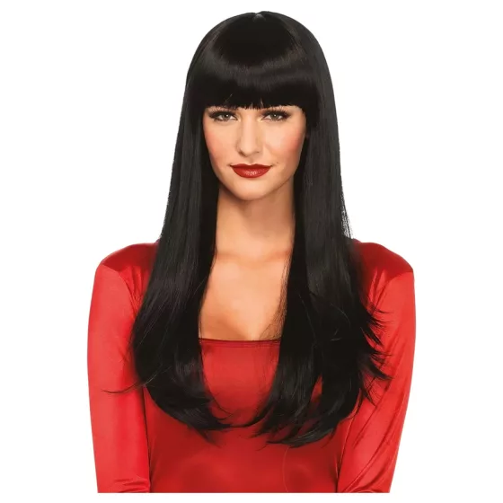 Leg Avenue - long straight women’s wig with fringe (black)