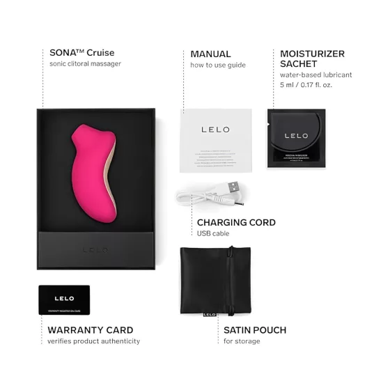 LELO Sona Cruise - Sonic Wave Clitoral Massager (Cherry)