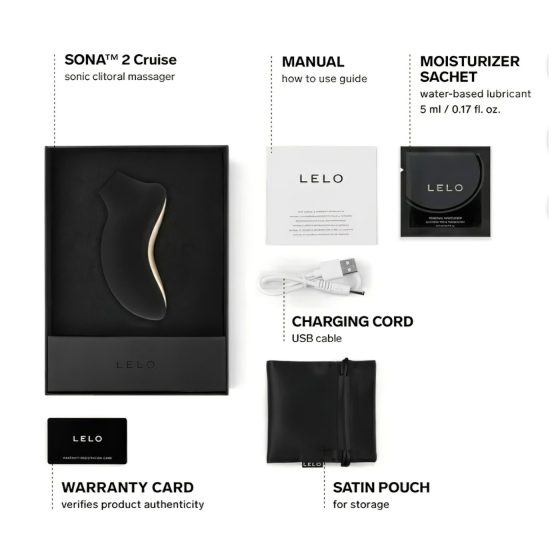 LELO Sona 2 Cruise - Sonic Wave Clitoral Stimulator (Black)
